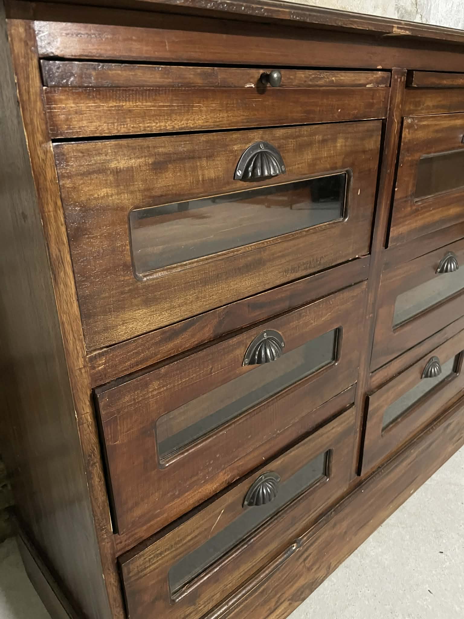 Meuble de métier ancien 6 tiroirs en bois
