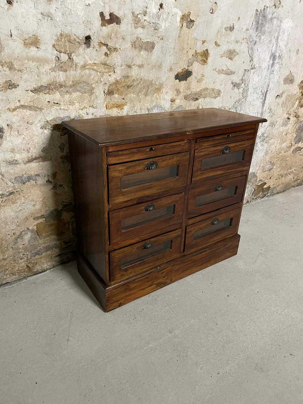 Meuble de métier ancien 6 tiroirs en bois