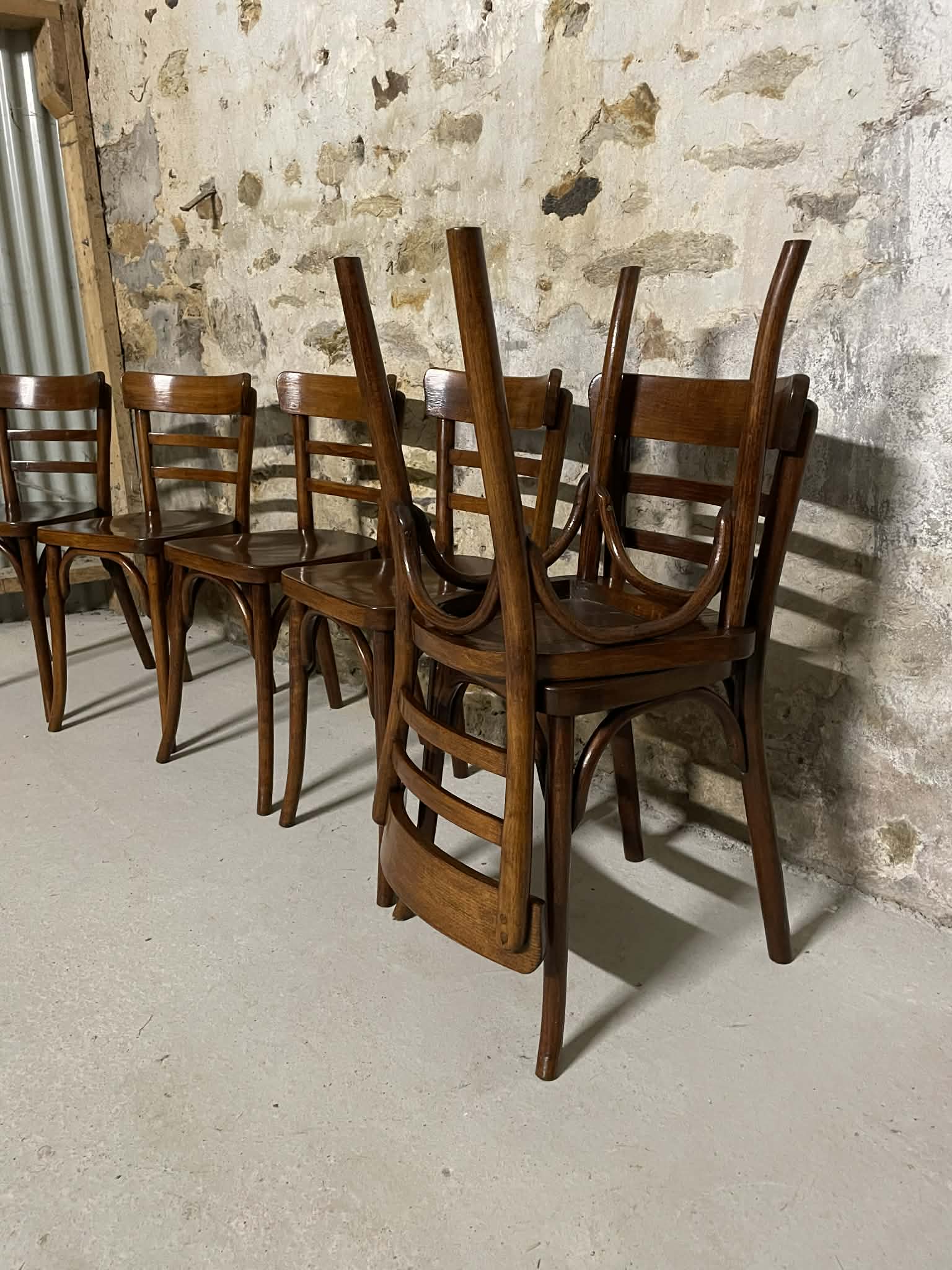 Lot de 6 chaises Baumann en bois courbé