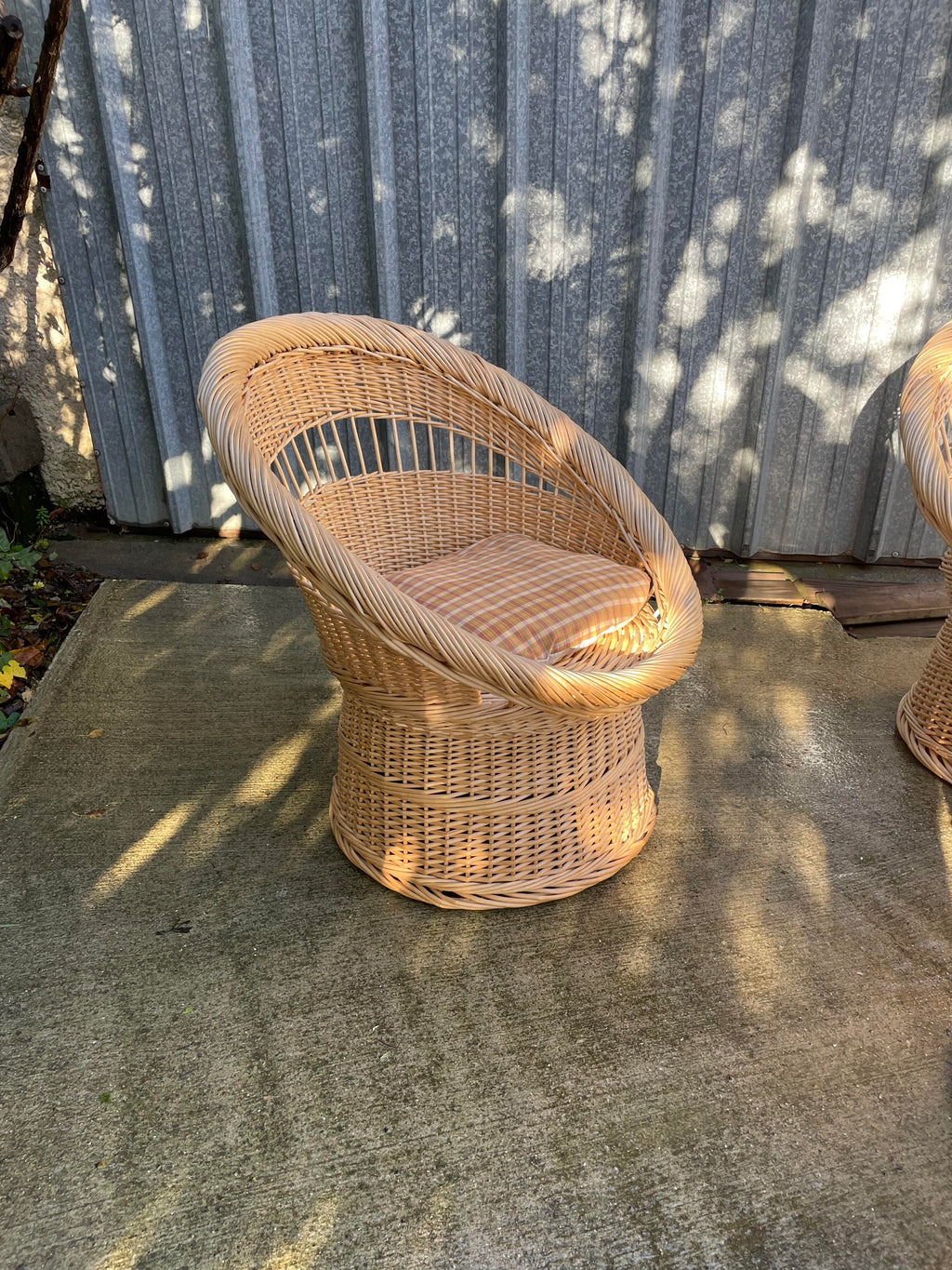 Salon en rotin années 70