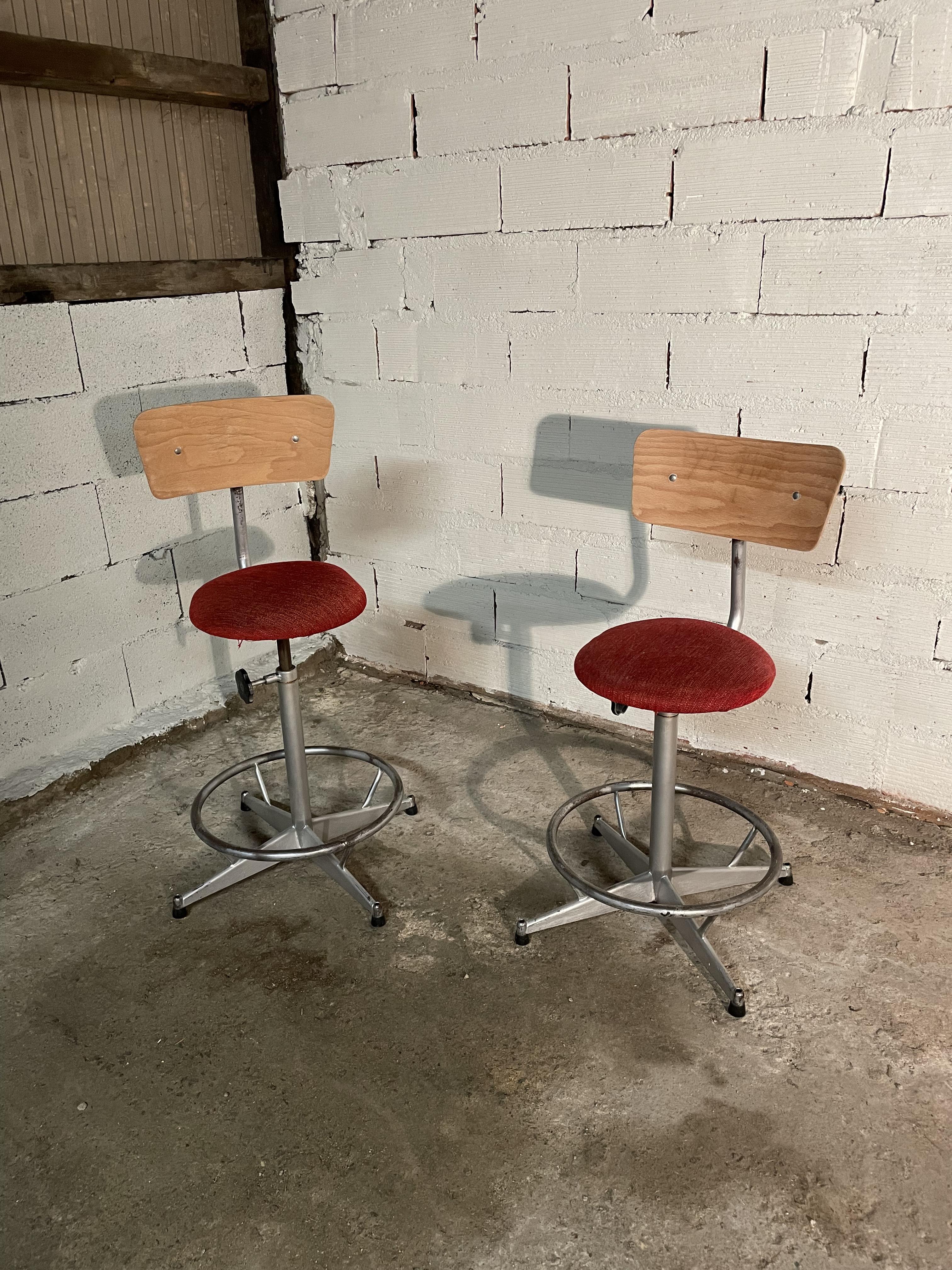 Paire de tabourets vintage