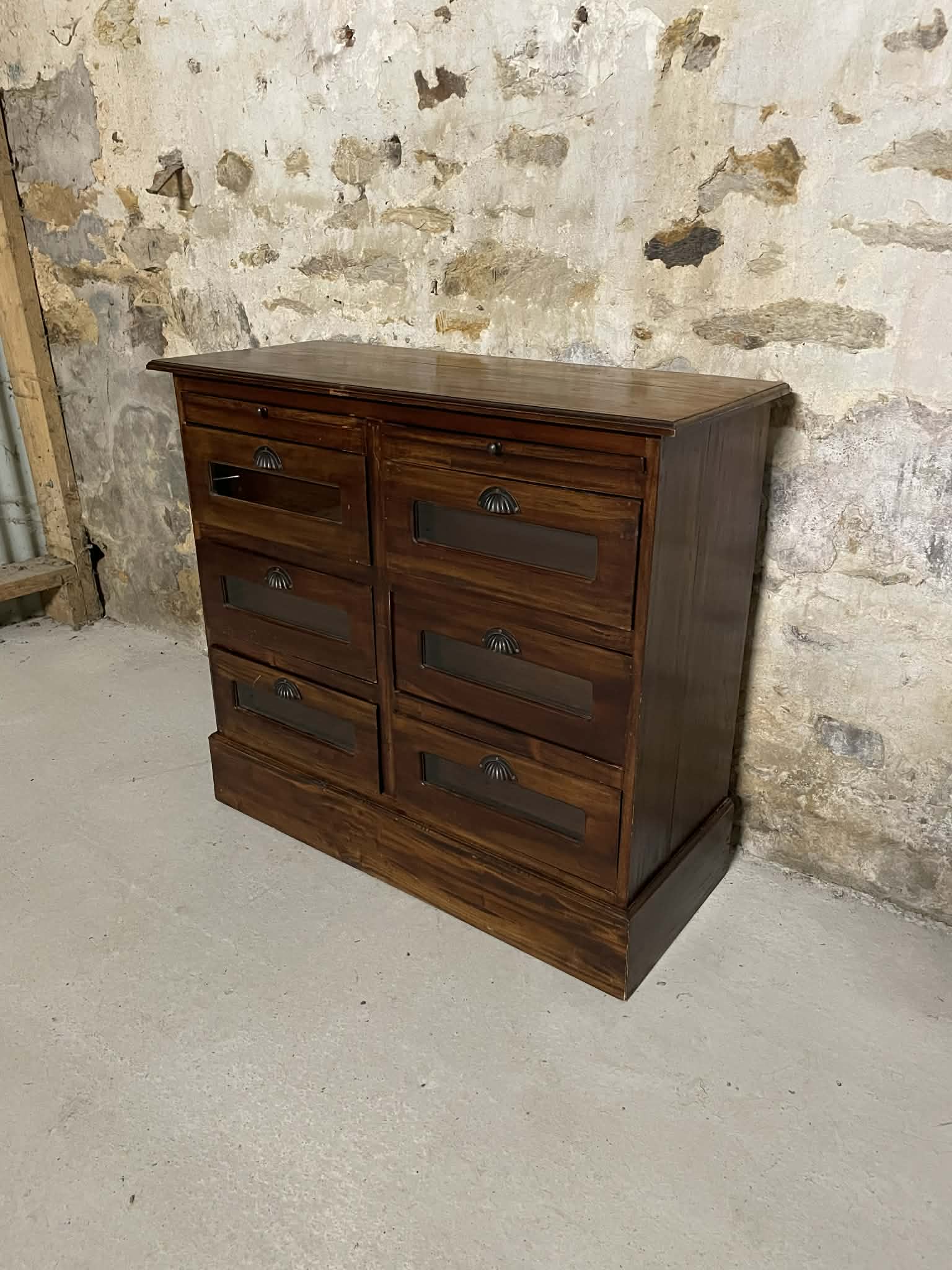 Meuble de métier ancien 6 tiroirs en bois