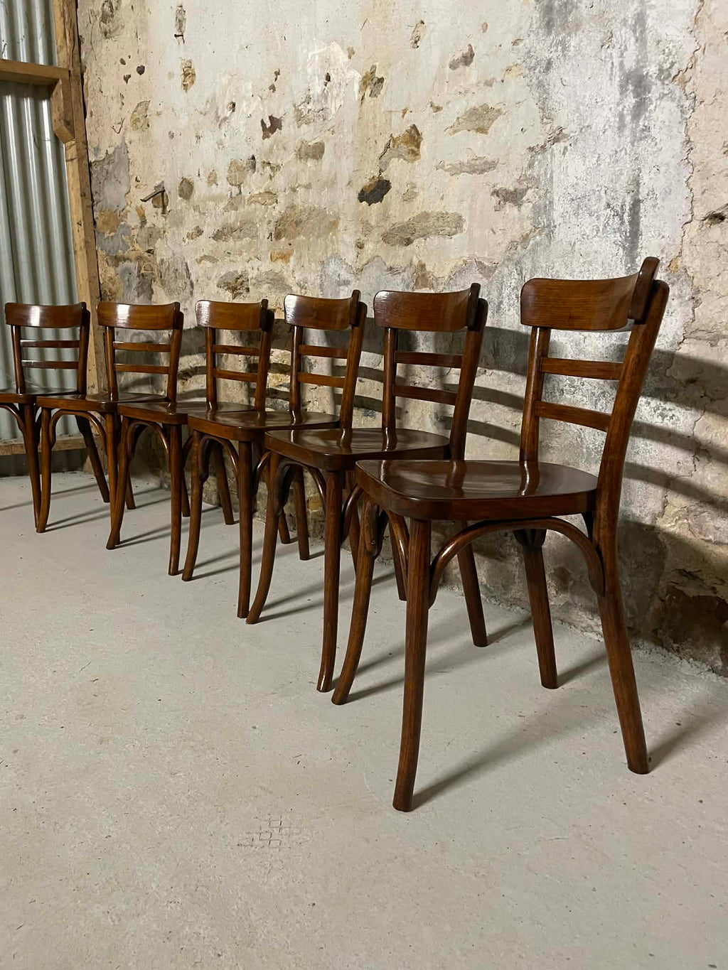 Lot de 6 chaises Baumann en bois courbé