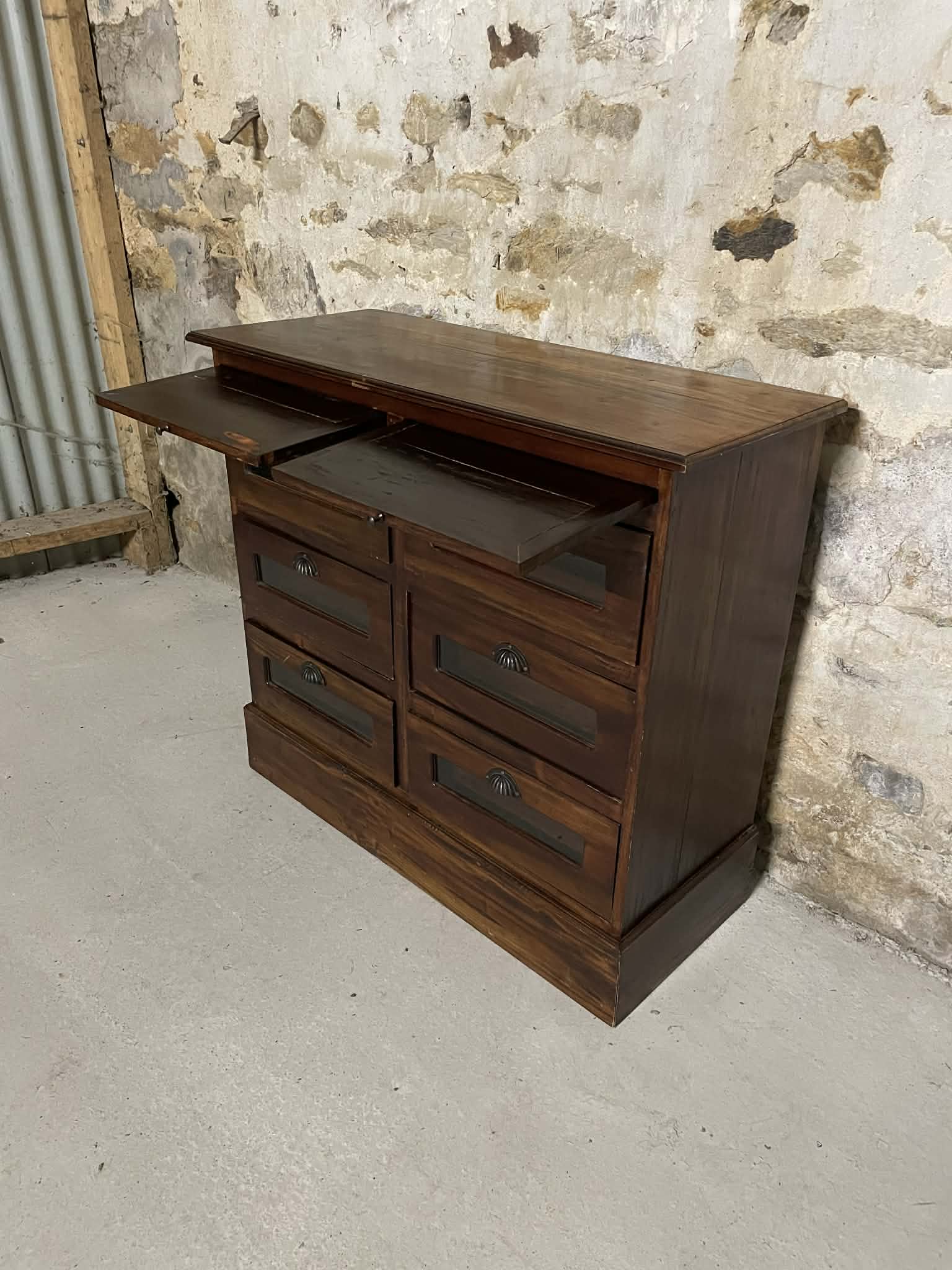 Meuble de métier ancien 6 tiroirs en bois