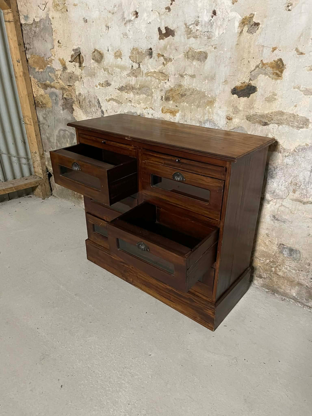 Meuble de métier ancien 6 tiroirs en bois