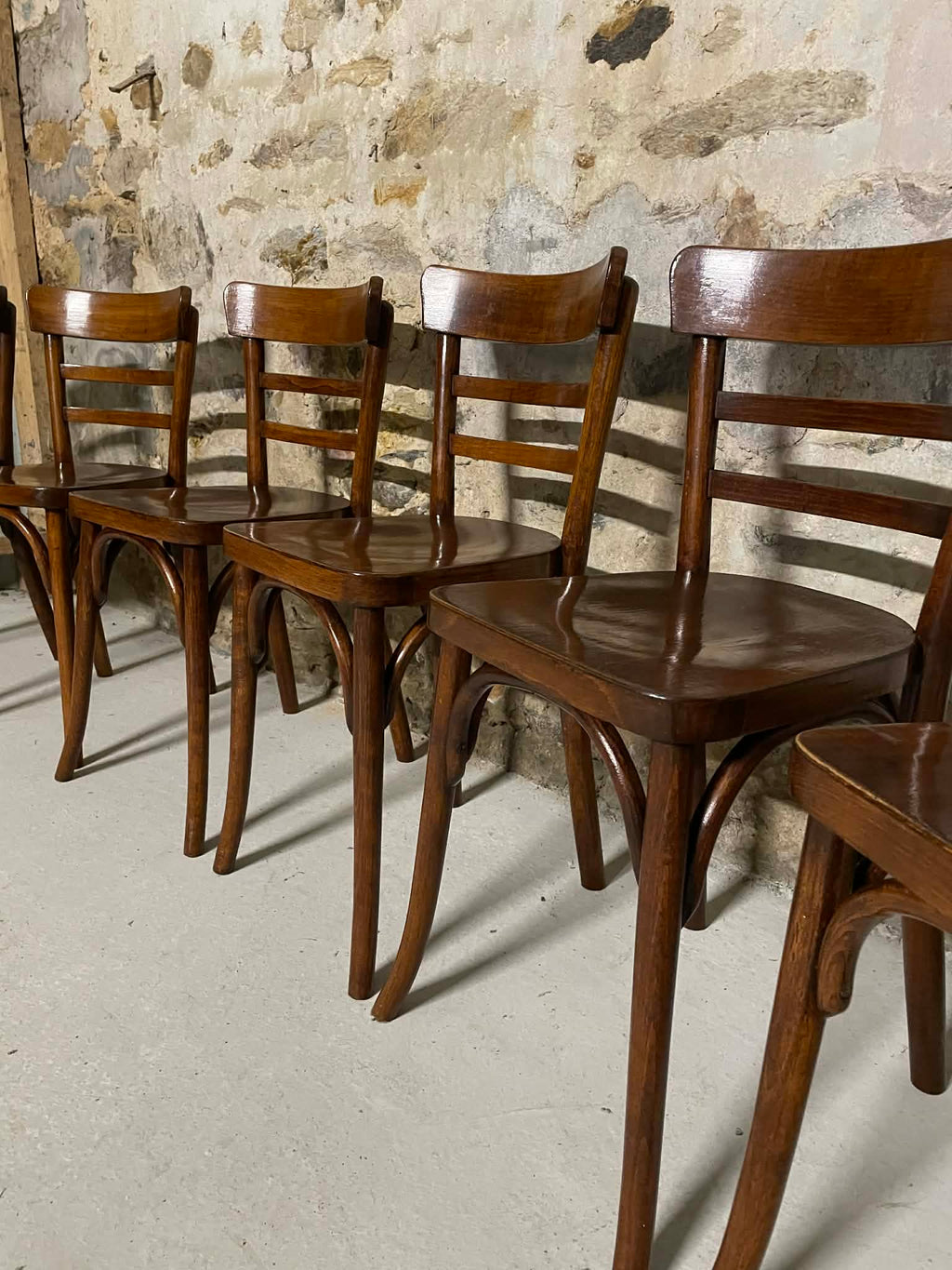 Lot de 6 chaises Baumann en bois courbé