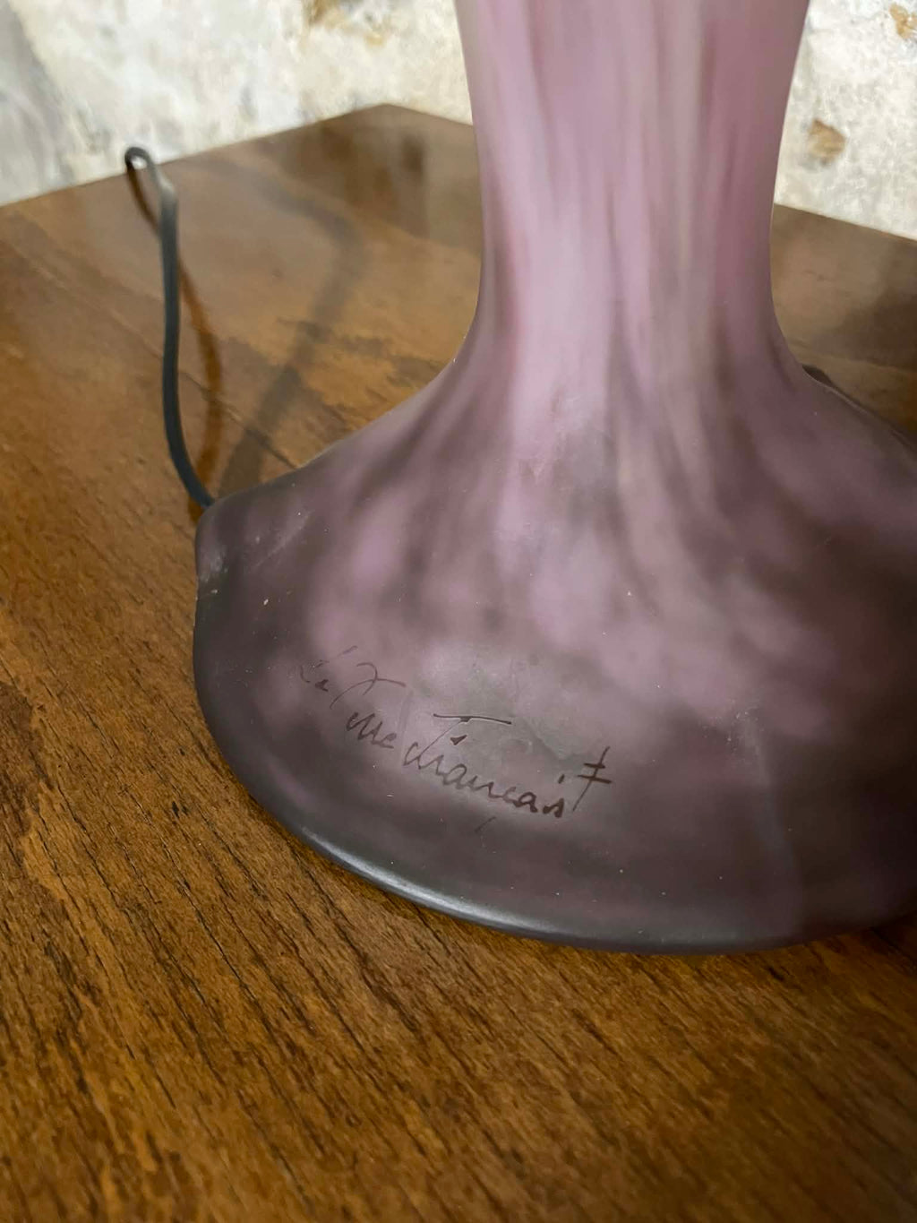 Lampe Le Verre Français en verre rose