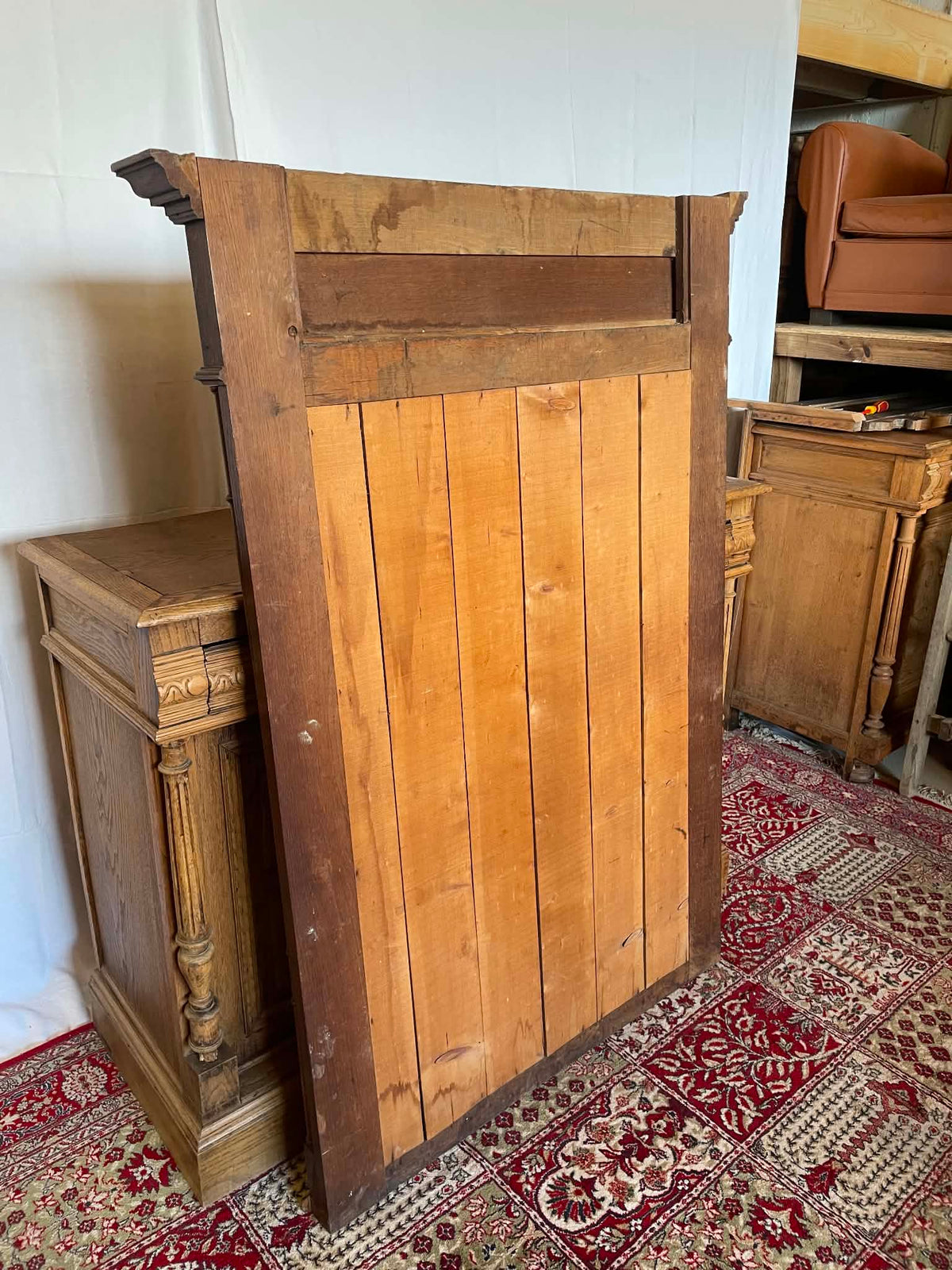 Grand miroir trumeau ancien en chêne massif – Style Henri II